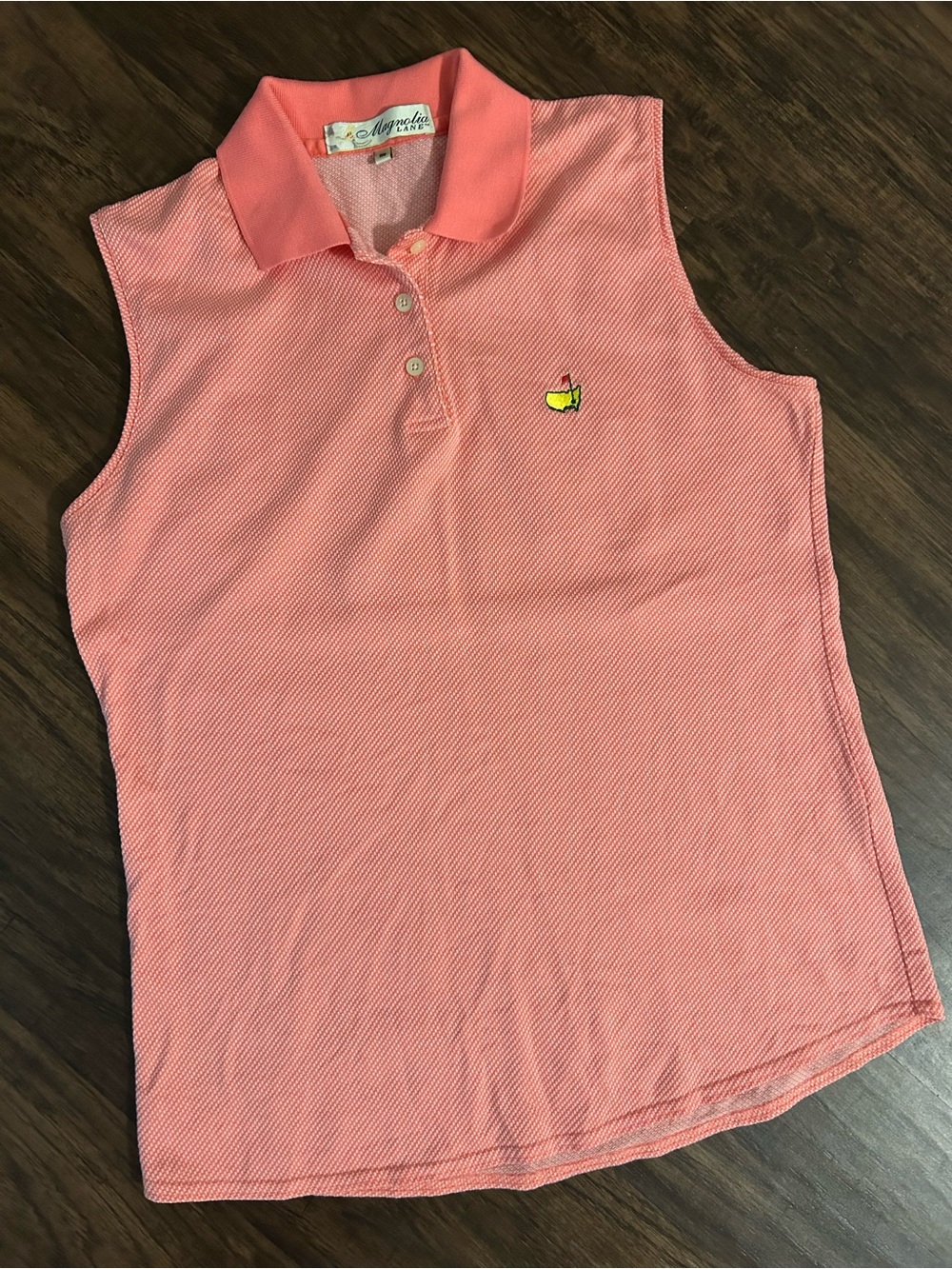 Magnolia Lane Masters Sleeveless Polo Top - Coral Pink
